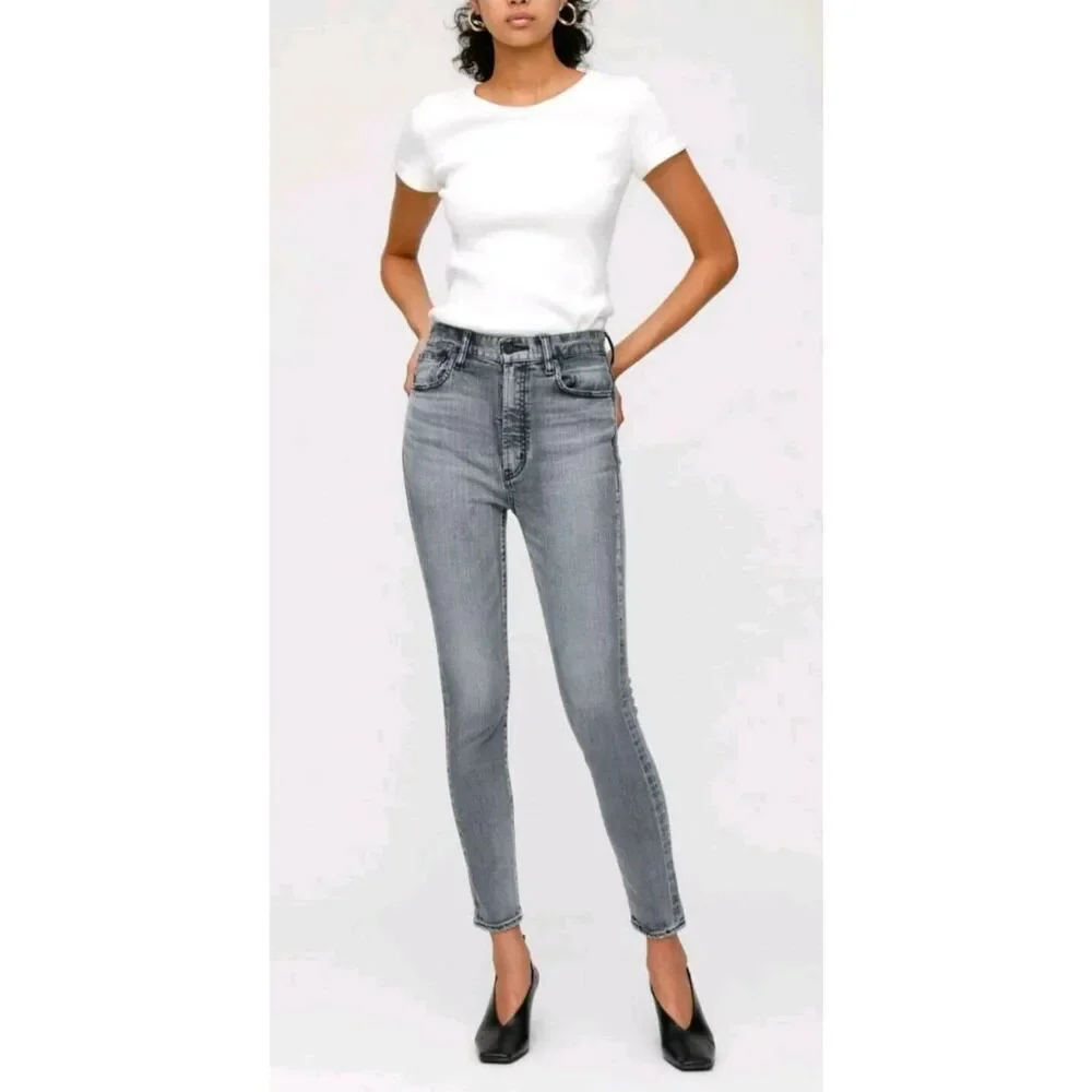 MOUSSY VINTAGE Carmel Rebirth High Waist Skinny Jeans Size 31 in Light Black